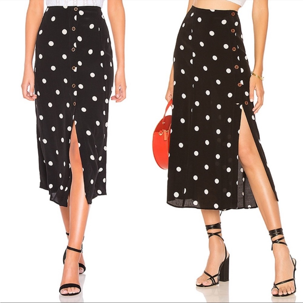 Free People Black and White Polka Dot Skirt